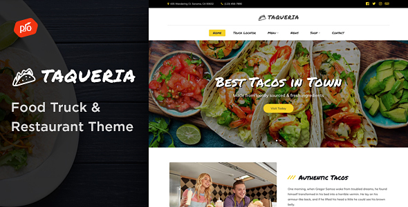 Taqueria-食品卡车和餐厅WordPress主题