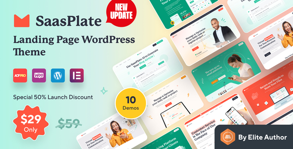SaasPlate-创意SaaS和应用登陆WordPress主题