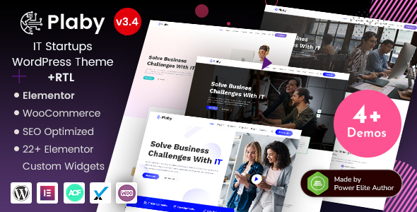 Plaby-IT初创公司、SaaS、软件、数字代理和技术WordPress主题
