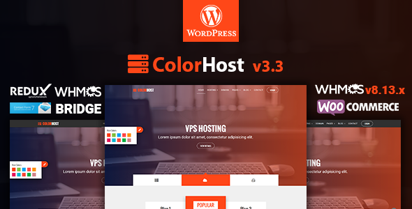 ColorHost |响应式网络主机和WHMCS WordPress主题