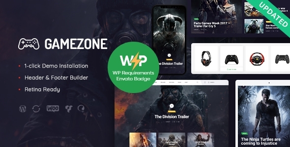 Gamezone |视频游戏博客和电子竞技商店WordPress主题
