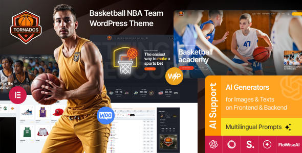 龙卷风| NBA篮球队WordPress主题