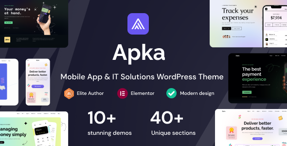 Apka-移动应用程序和IT解决方案WordPress主题