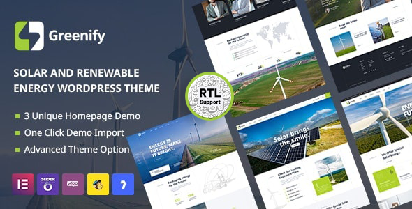 Greenify |太阳能和可再生能源WordPress主题