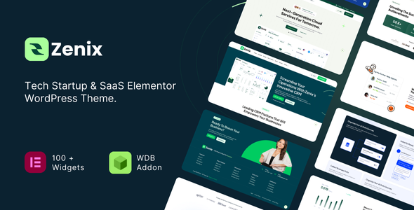 Zenix-技术创业公司和SaaS Elementor WordPress主题