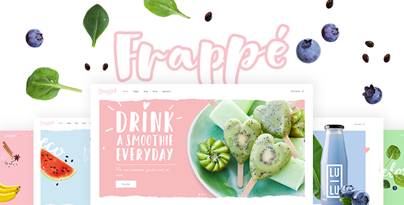 Frappé-奶昔、果汁吧和有机食品WordPress主题