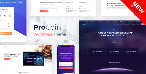 ProCoin-ICO和加密货币WordPress主题