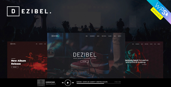 Dezibel-音乐乐队和音乐家WordPress主题