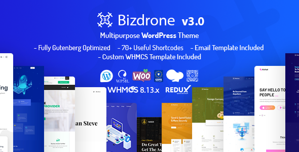 Bizdrone | ICO加密货币登陆和加密货币WordPress主题​ 使用whmcs模板
