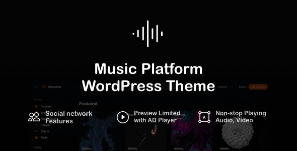 Waveme-音乐平台WordPress主题