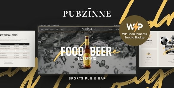 Pubzinne-体育酒吧和酒吧WordPress主题