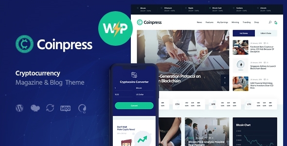 Coinpress | ICO加密货币杂志和博客WordPress主题