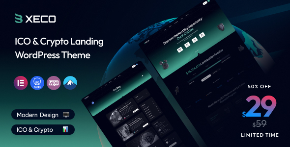 Xeco-首次代币发行（ICO）与加密货币登陆WordPress主题