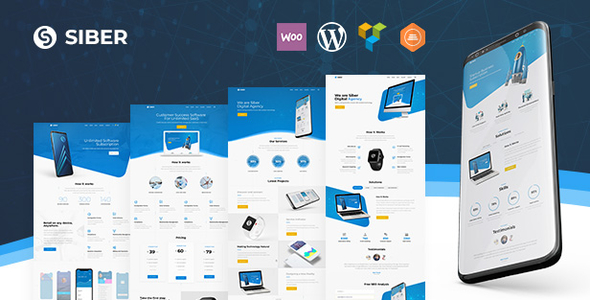 Siber-SaaS、软件和移动应用WordPress主题