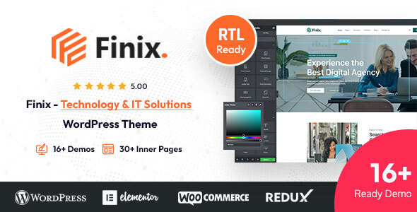 Finix-技术和IT解决方案WordPress主题+RTL就绪