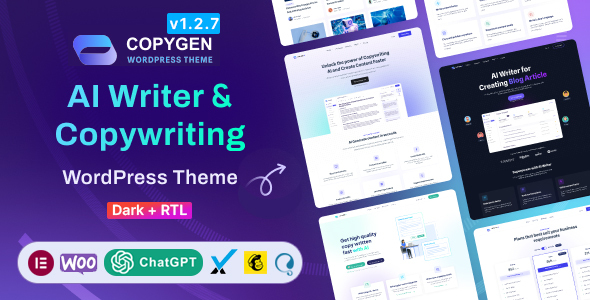 CopyGen-人工智能作家和文案登陆页WordPress主题