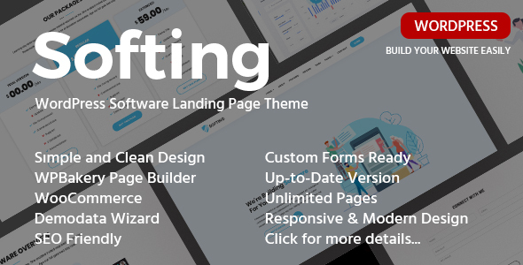 Softing-软件登录页面WordPress主题