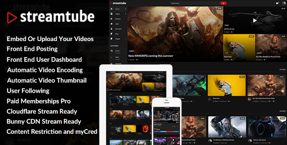 StreamTube-视频流WordPress主题
