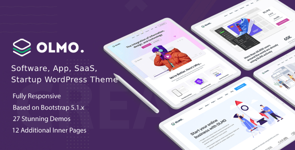 OLMO-软件和SaaS登陆WordPress主题（使用Elementor Builder）
