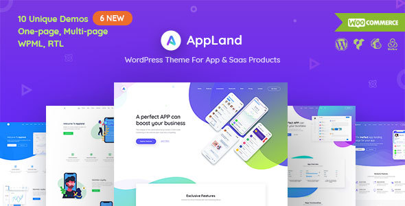 AppLand-应用程序和Saas产品的WordPress主题