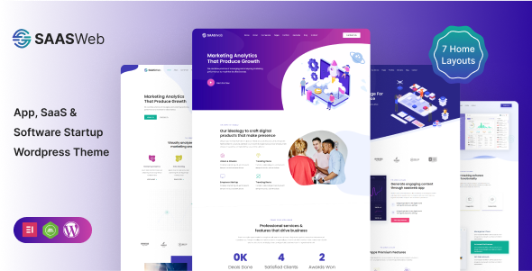 Saasweb-应用程序和Saas产品的WordPress主题