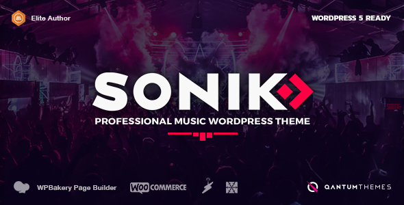 SONIK：适用于乐队、DJ、广播电台、歌手、俱乐部和唱片公司的响应式音乐WordPress主题。