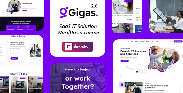Gigas–软件初创公司和应用程序登录页面的SaaS WordPress主题
