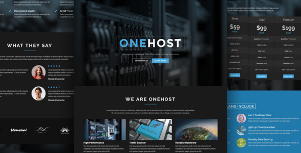 Onehost-单页WordPress主机主题