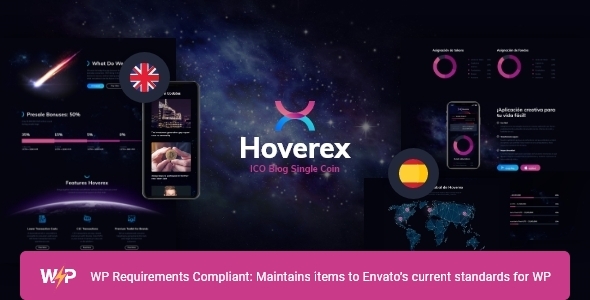 Hoverex |加密货币、NFT和ICO WordPress主题+西班牙语