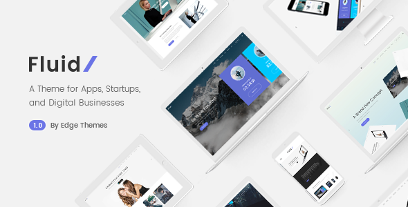 Fluid-启动和应用程序登录页面WordPress主题