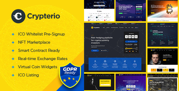 Crypterio-NFT和加密登录页面WordPress主题