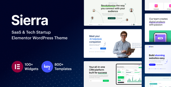 Sierra-SaaS和技术初创公司Elementor WordPress主题