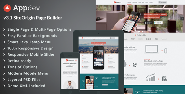 Appdev-移动应用展示WordPress主题