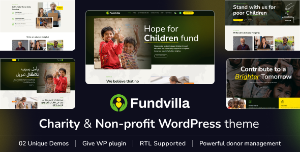 Fundvilla–慈善和筹款WordPress主题