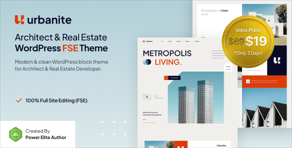 Urbanite–建筑师和房地产开发商FSE WordPress主题