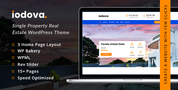 Iodova-单房地产WordPress主题