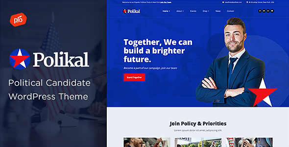 Polikal-政治候选人和政党WordPress主题