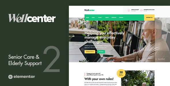 Wellcenter-老年护理与支持WordPress主题