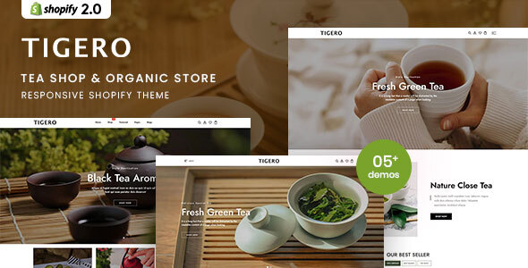 Tigero-茶馆和有机商店响应式Shopify 2.0主题