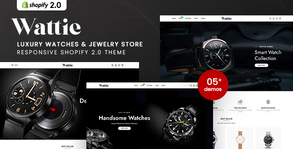 Wattie-奢侈手表和珠宝店Shopify 2.0主题