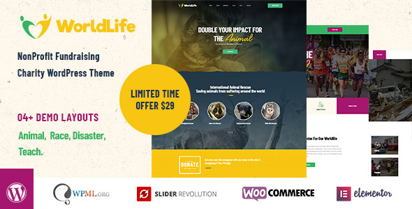 Worldlife-非营利与慈善WordPress主题