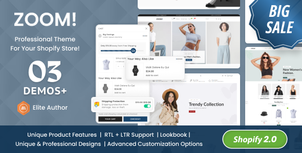 Zoom-时尚服装多用途Shopify主题