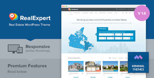 Real Expert-响应式房地产和房地产上市WP主题