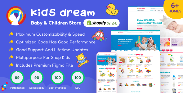 儿童梦想-婴儿和儿童商店Shopify OS 2.0主题