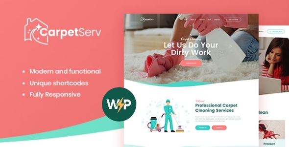 CarpetServ |清洁公司，客房服务和清洁服务WordPress主题