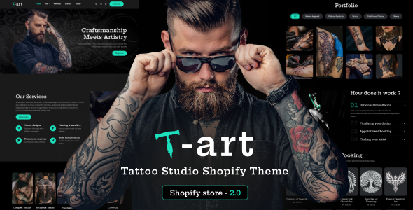 T Art-Shopify纹身工作室主题
