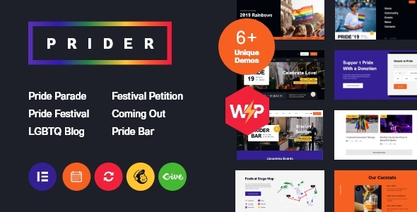 Prider | LGBT和同性恋权利节WordPress主题+酒吧