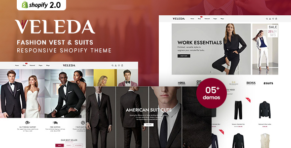 Veleda-时尚背心和西装响应式Shopify主题