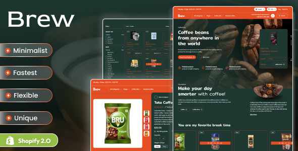 酿造-咖啡店和咖啡馆Shopify 2.0商店