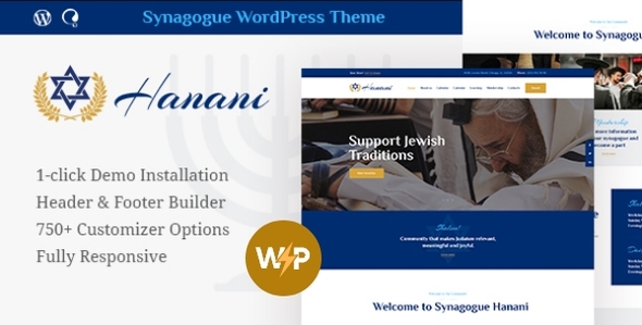 Hanani |犹太社区和犹太教堂WordPress主题+RTL